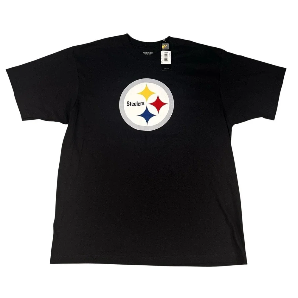 Reebok Pittsburgh Steelers NFL Graphic Tee Shirt Black Mens XL NWT R200A - Picture 2 of 9